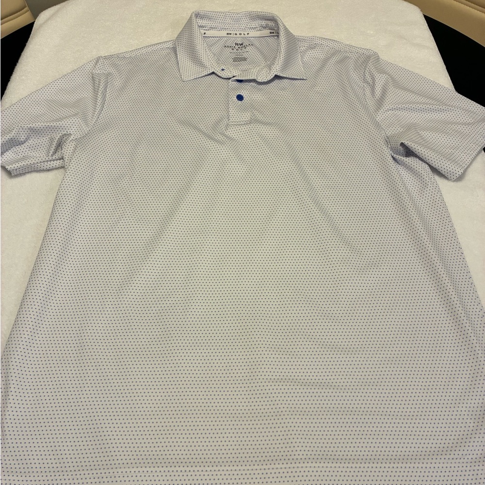 Stylish White Polo Shirt with Subtle Pattern